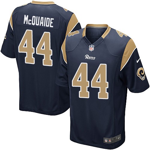 Men's Game Jacob McQuaide Nike Jersey Navy Blue Home - #44 NFL Los Angeles Rams